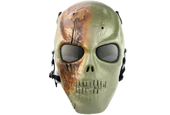 z Full Face Protector Death Skull Type 2 Green Mask MK21