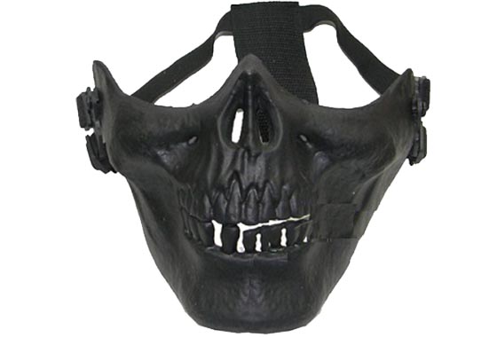 MASCHERA TACTICAL ZOMBIE TESCHIO NERA IN TECNOPOLIMERO