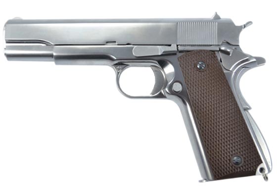 WE 1911 MATTE CHROME FULL METAL A GAS