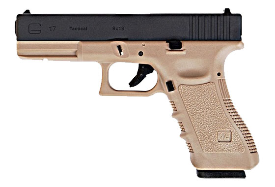 PISTOLA G17 TAN GAS SCARRELLANTE NERA E TAN (W057BT)