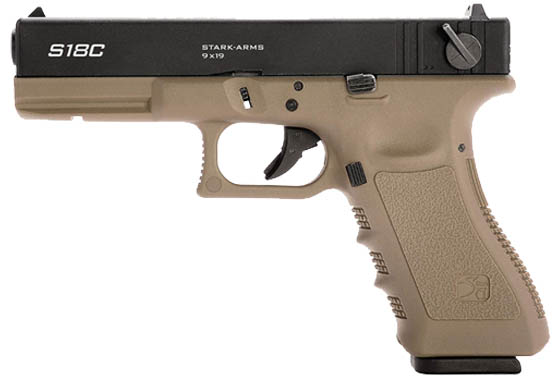 Pistola a gas G18 TAN Raffica Scarrellante Stark Arms Full Metal