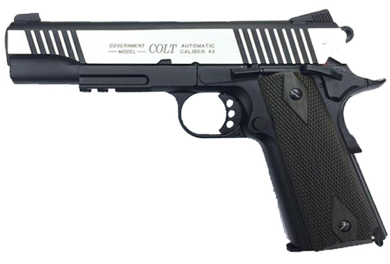 COLT 1911 A1 RAIL GUN DUAL TONE SCARRELLANTE FULL METAL