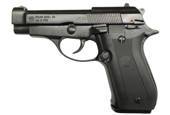 BRUNI-PISTOLA BERETTA 84 CAL.9 P.A.K.NERA A SALVE