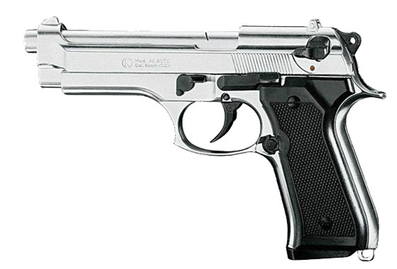 PISTOLA A SALVE BRUNI MOD. 92 FS BERETTA NIKEL CAL 9MM