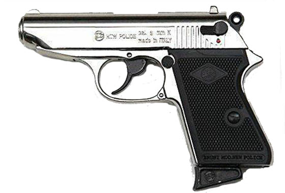 PISTOLA A SALVE MODELLO POLICE WALTHER PPK CAL. 8MM NIKEL