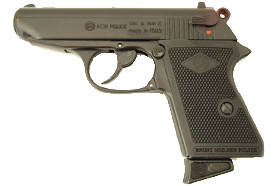 PISTOLA A SALVE MODELLO POLICE WALTHER PPK CAL. 9 MM PAK BRUNITA