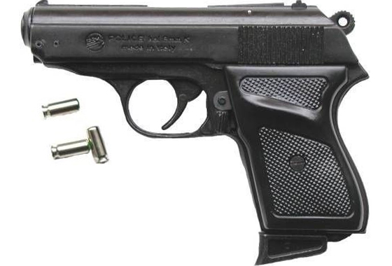 PISTOLA A SALVE MODELLO POLICE WALTHER PPK CAL. 8 MM BRUNITA