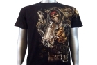 T-SHIRT Skull Gangster Magnum Police con Borchie