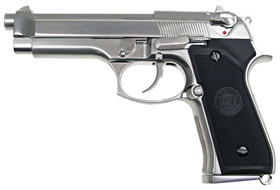 Pistola WE M9 Full Metal PTP Airsoft Gas scarrellante Silver