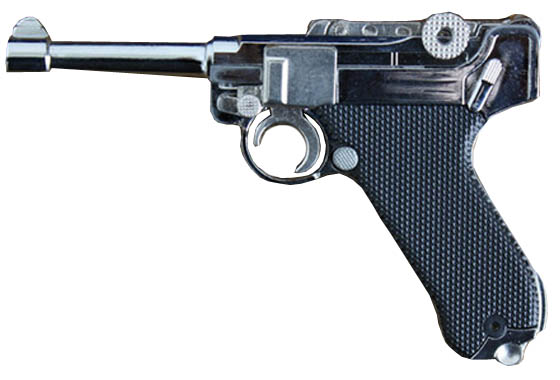 Luger P08 replica in metallo con meccanismi